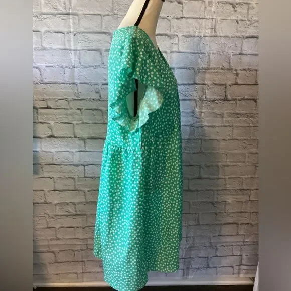 Shein Curve - Women’s Plus Light Teal & White Floral Dress - Picture 4 of 7